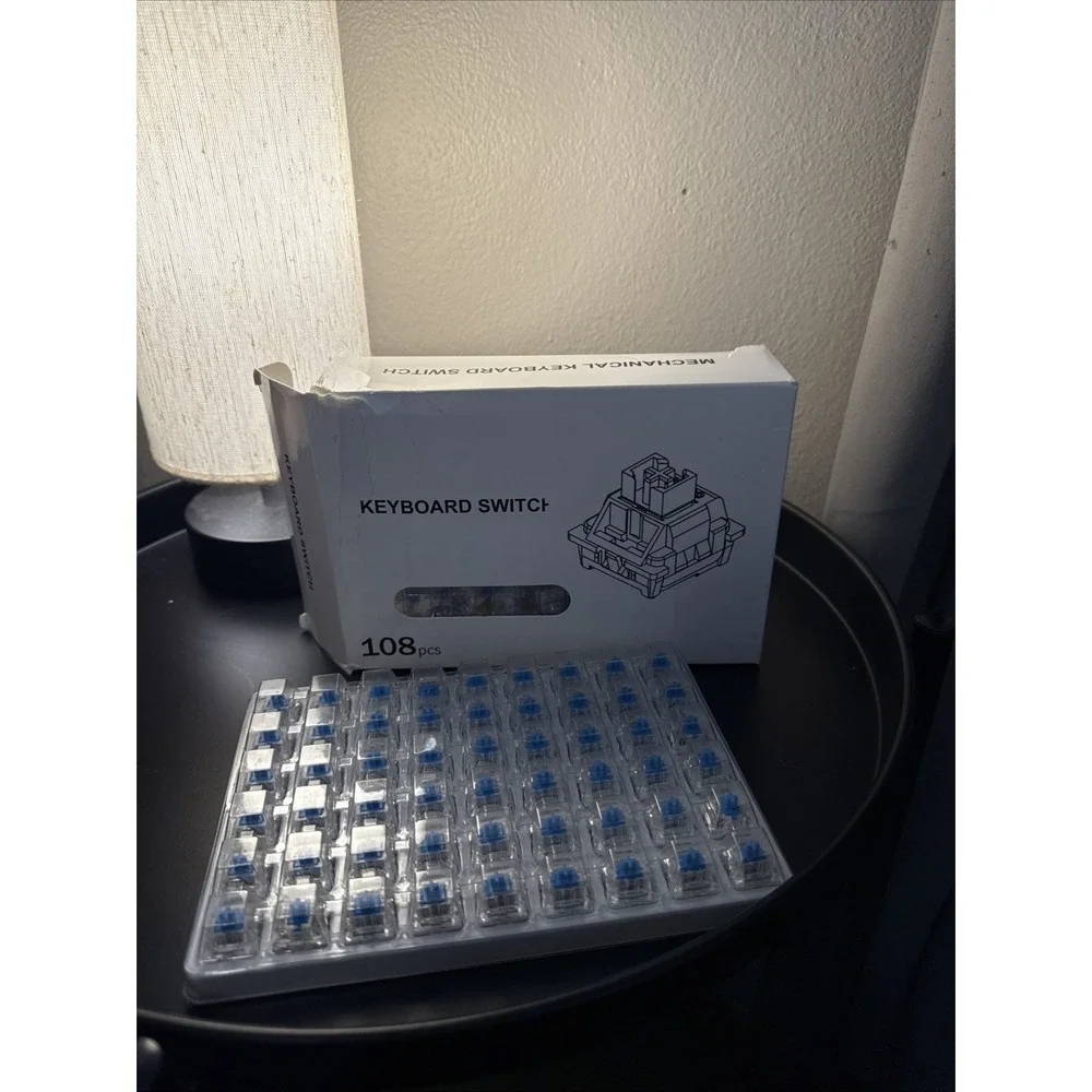 New Outemu Keyboard Switches 108 pcs Blue 3 Pin Dustproof 50 GF Rating Quiet